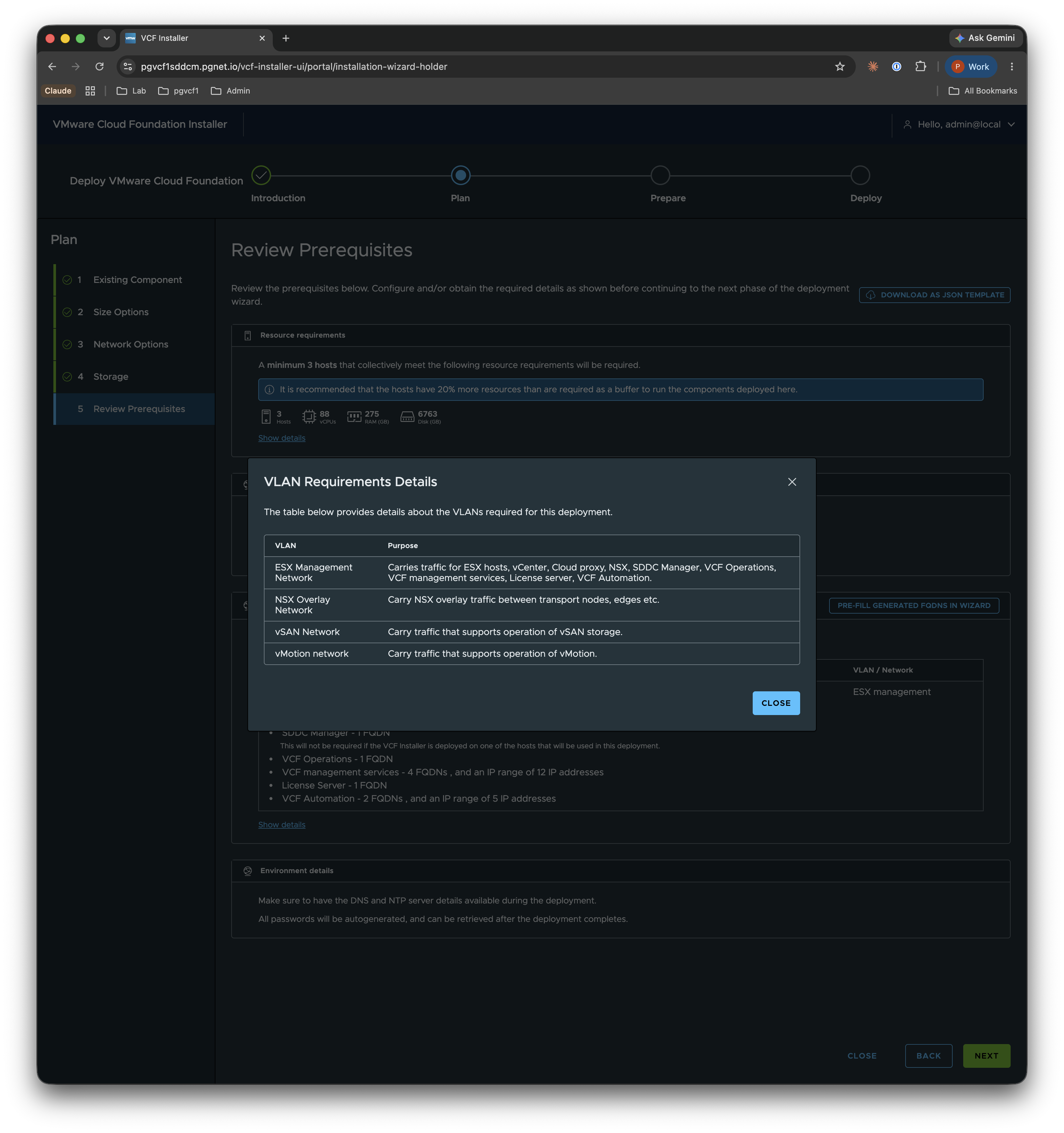 Prerequisites — VLAN requirements